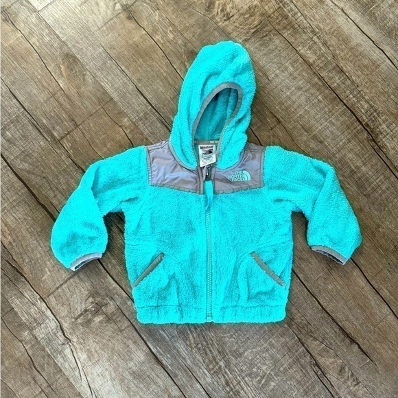 Infant 6-12 month Turquoise North Face Jacket Denali material - Picture 1 of 8